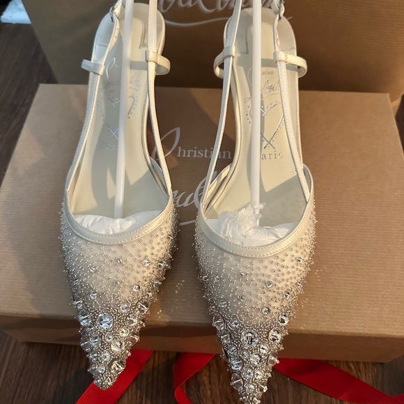 Christian Louboutin Miss Z Sling Sparkling Slingback Pumps - Picture 2 of 5